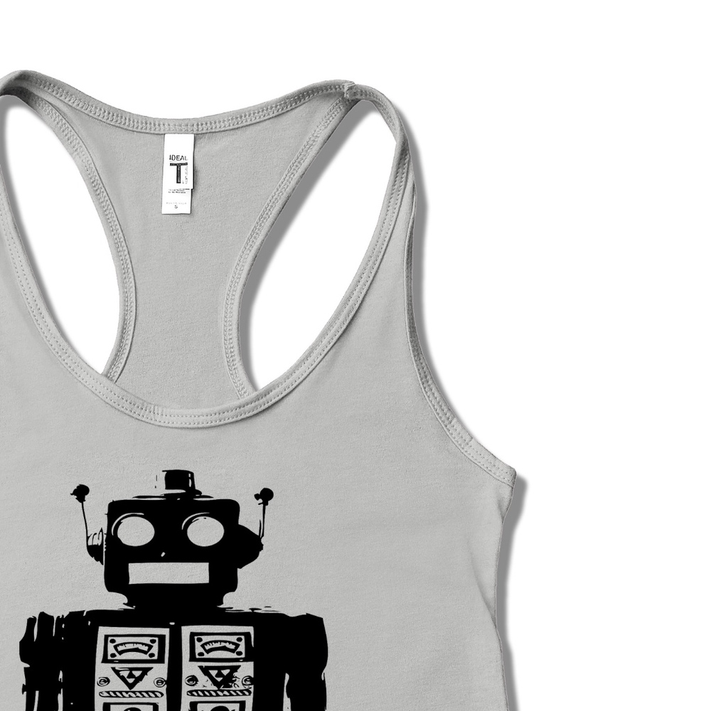 💕 Futuristic Robot Racerback Tank Top Soft - Picture 4 of 8